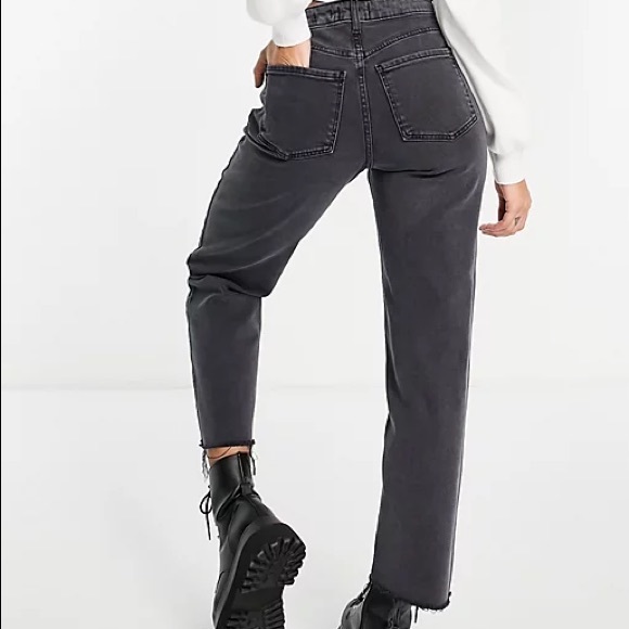 ASOS New Look Straight Leg Cropped Jeans in Grey/Black Size 8 - Picture 3 of 7